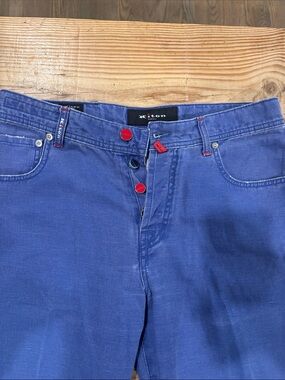 Kiton  Indigo Blue Button-Fly Jeans